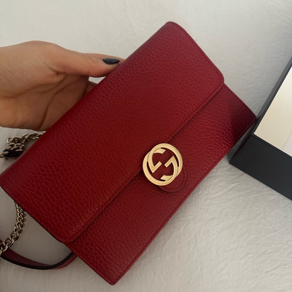 Gucci, Leather handbag, Red, Leather - Picture 4 of 5